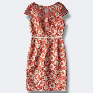 MUSE Sheath Dress - Women’s Sz. 4 Retro Vintage Inspired Floral Embroidered Lace